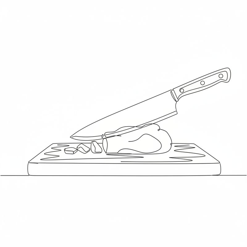 Ilustración: un cuchillo retira los nervios del corazón y el hígado sobre una tabla