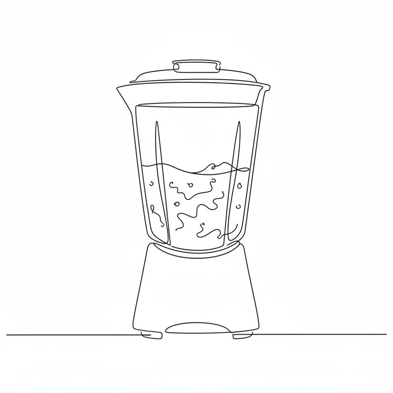 Ilustración: una batidora de vaso con relleno de lentejas y boniato