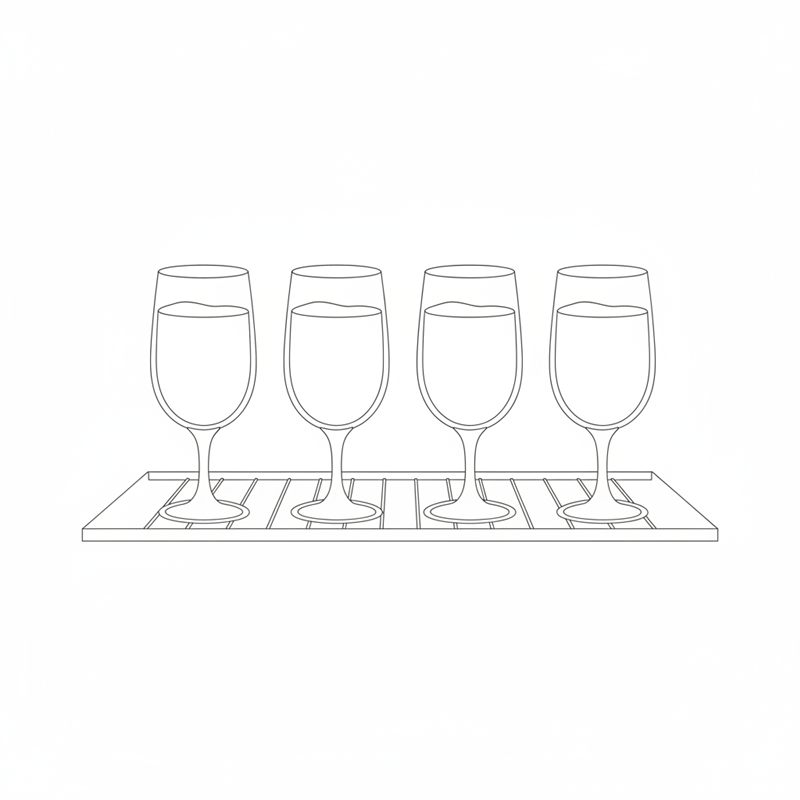 Ilustración: cuatro vasos de postre llenos en un estante de la nevera