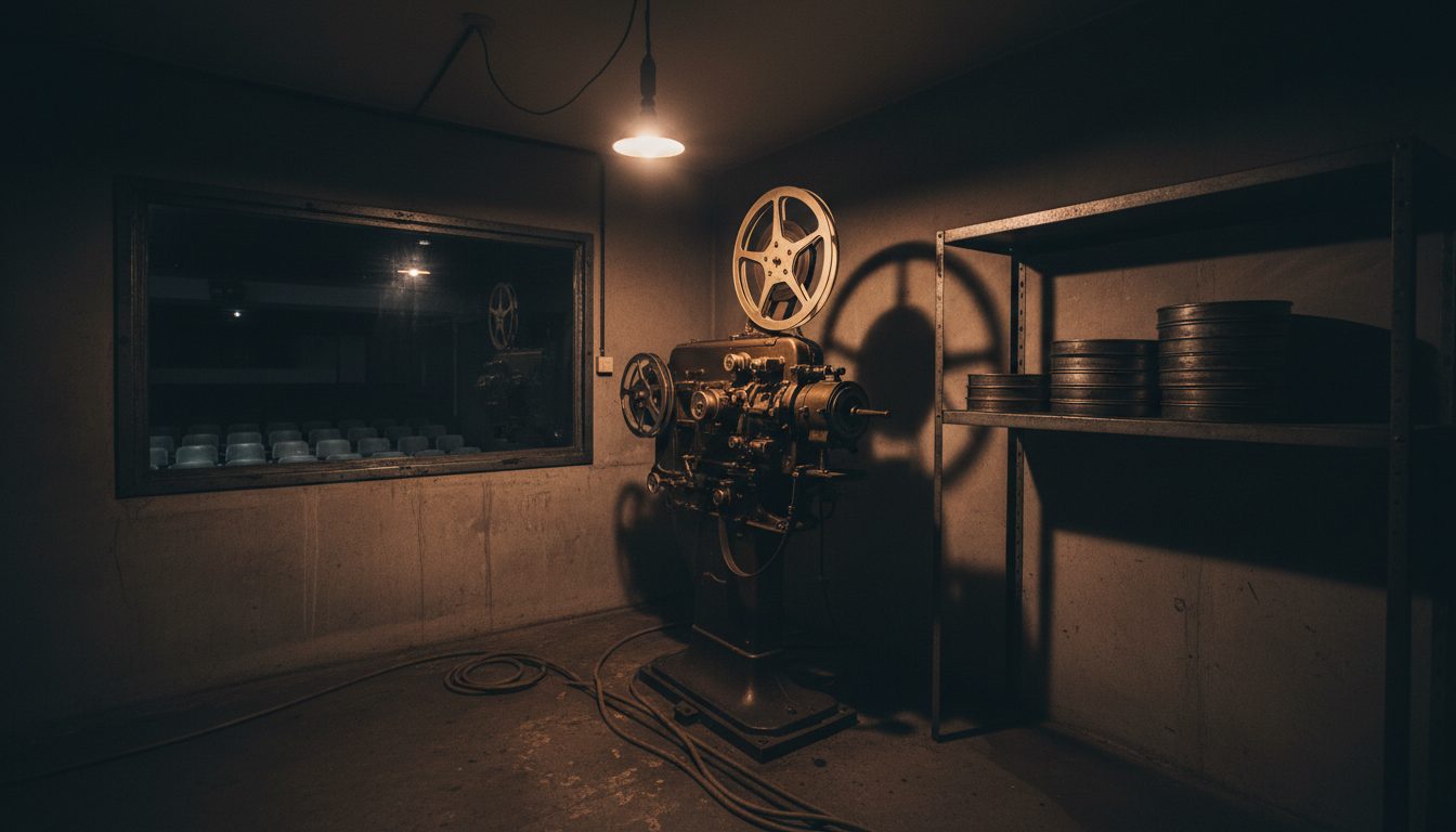 Cabina de proyección vacía de un cine