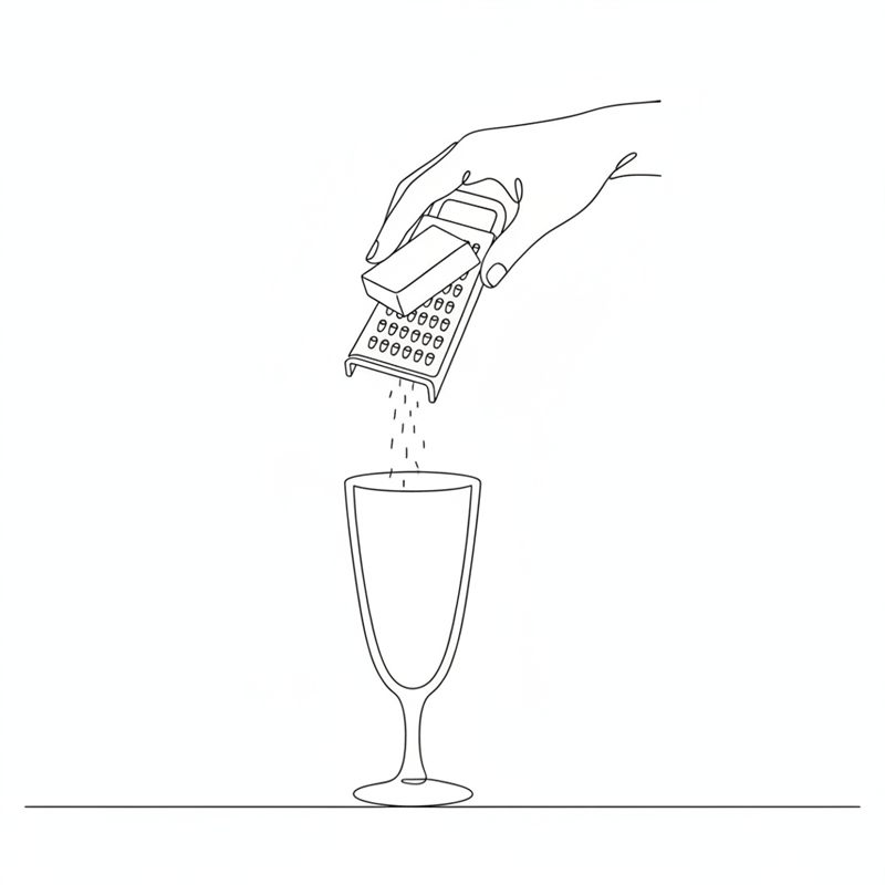 Ilustración: se ralla chocolate negro sobre el postre terminado