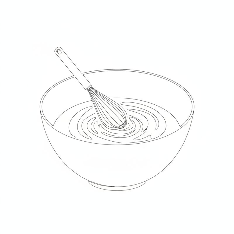 Ilustración: unas varillas mezclan mayonesa y crème fraîche hasta obtener una salsa homogénea en un bol grande