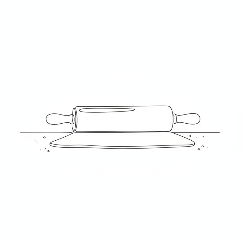 Un rodillo extiende la masa hasta formar una plancha plana y alargada sobre una mesa enharinada