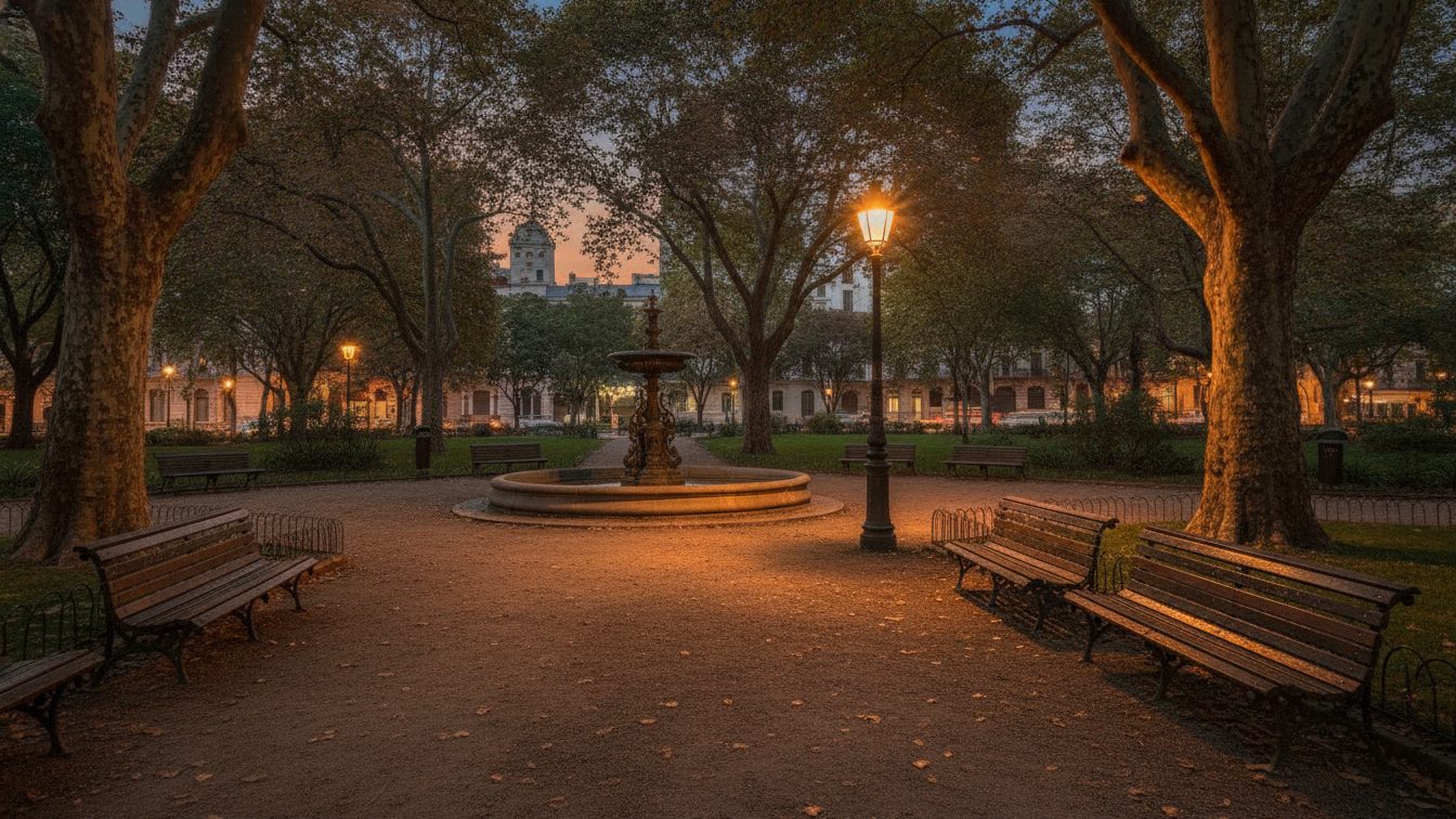 Exterior que evoca el mundo de Parque Lezama
